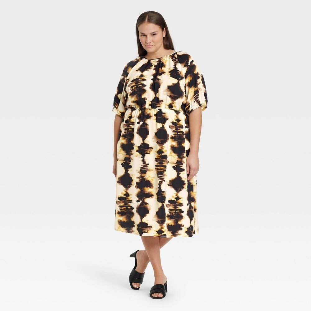 Who What Wear Dress Size L, Bold Color Splash Design